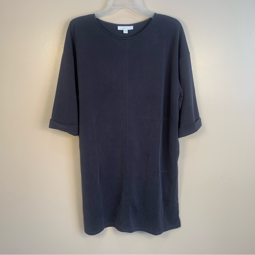 Pure Jill Sand Washed Modal Minimalist Tunic Dress